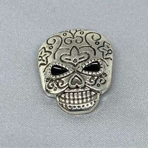 Decorated Skull - Sugar Skull - Day of the Dead - Snap Button Charm - 18mm/20mm